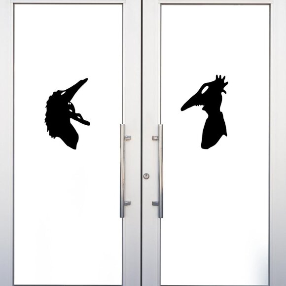 Large Halloween Spooky SET Adam & Barbara window Cling silhouette|Reusable| - Picture 4 of 5